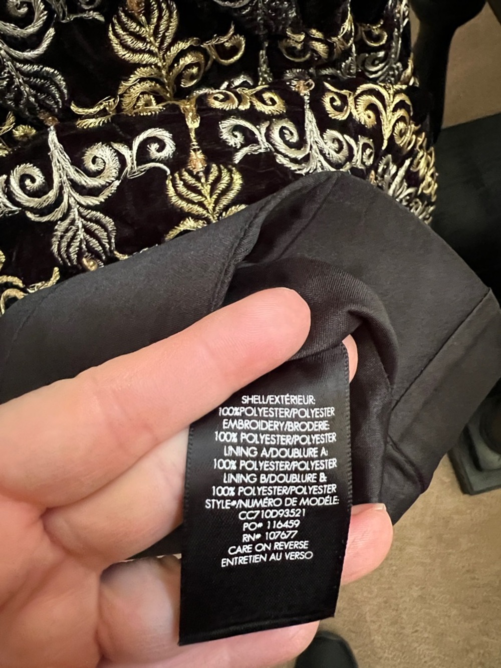 Alice + Olivia Black Marilla Embroidered Mini Dress Black, Silver & Gold - Picture 11 of 14
